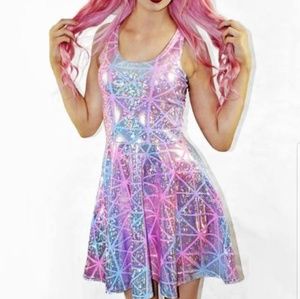 Holographic print dress living dead clothing